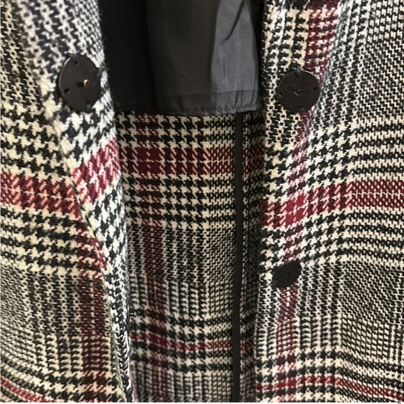 Bershka Wool Blended Plaid long Coat - Picture 8 of 10